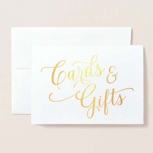 Panneau Cartes et cadeaux Gold Foil - 5x7 (Devant avec enveloppe)
