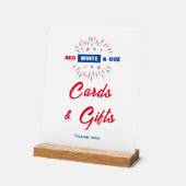 Panneau Cartes Et Cadeaux Rouge Blanc Et Bon Baby (Angle)