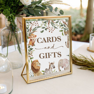 Panneau Cartes et Cadeaux Safari Jungle 8x10