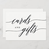 Panneau Cartes Et Cadeaux - Script Moderne (Devant / Derrière)