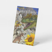 Panneau central Dinosaure floral de tournesol (Recto)