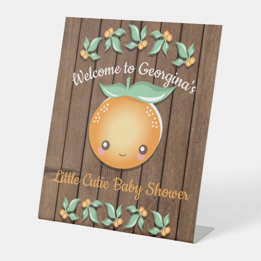 Panneau central du Baby shower rustique Little Cut (Recto)