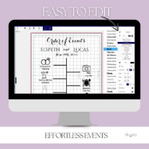 Panneau chronologique Mariage personnalisé, ordre 