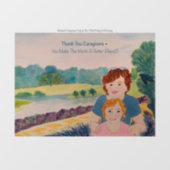 Panneau Clôture de la fenêtre des aidants Mercis (Feuille)