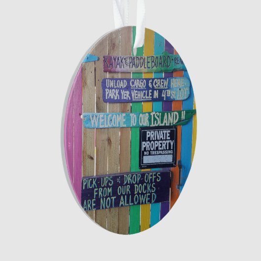 Panneau coloré Welcome Island Carribean (devant)