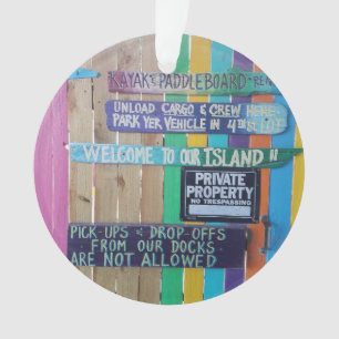 Panneau coloré Welcome Island Carribean