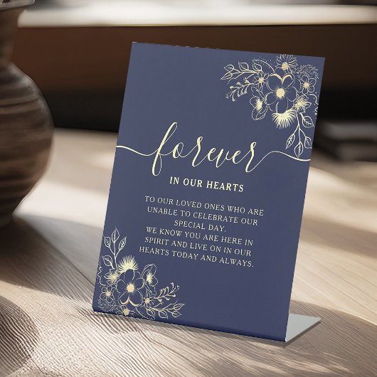 Panneau commémoratif de mariage bleu marine 
