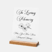 Panneau commémoratif 'Vous nous manquez' écriture (Angle)