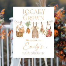 Panneau d'accueil baby shower cultivé localement,