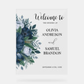 Panneau d'accueil en acrylique bleu marine (Recto)