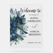 Panneau d'accueil en acrylique bleu marine (Recto)