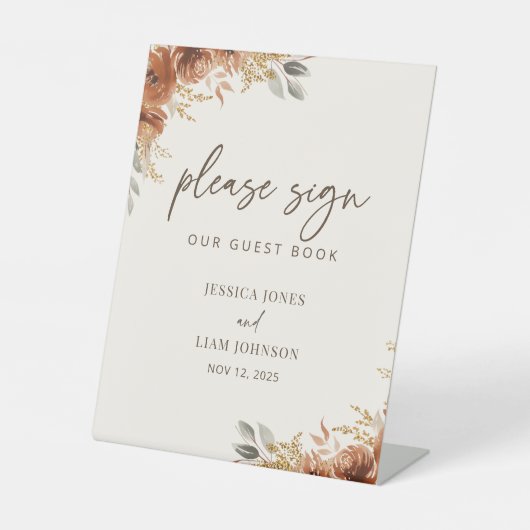 Panneau d'accueil Mariage Boho Floral Fall Terraco (Recto)