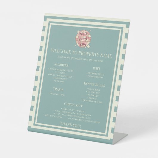 Panneau d'accueil Pedestal règles de la ville (Recto)