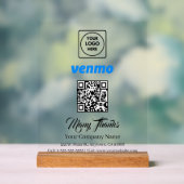 Panneau d'affichage blanc code QR Venmo pour payer (Neutre)