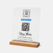 Panneau d'affichage blanc code QR Venmo pour payer (Angle)