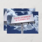 Panneau d'affichage - Invitation de fête d'anniver (Devant / Derrière)