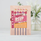 Panneau d'affichage RSVP Rétro (Debout devant)