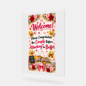 Panneau d'affiche de buffet de mariage drôle | Déc (Angle)