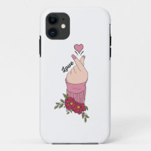 Panneau d'amour coréen coque iphone de coeur - Min