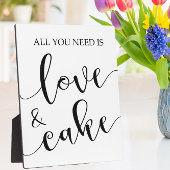 Panneau d'amour et de gâteau Plaque de table avec 