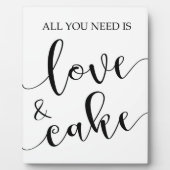 Panneau d'amour et de gâteau Plaque de table avec  (Devant)