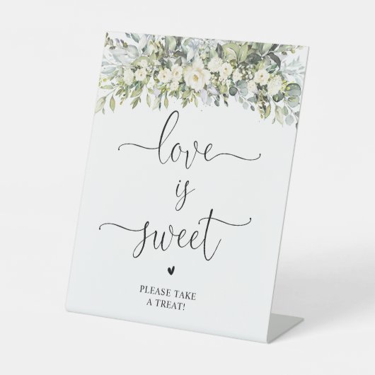 Panneau d'amour floral blanc est doux (Recto)