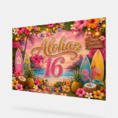 Panneau d'anniversaire Aloha Sweet 16 (Angle)