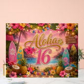 Panneau d'anniversaire Aloha Sweet 16 (Mariage)
