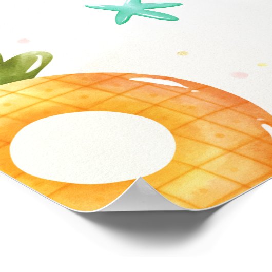 Panneau d'anniversaire de plage, Affiche de bienve (Coin)