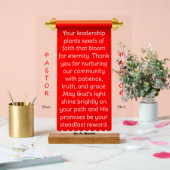 Panneau d'appréciation du pasteur de bannière roug (Mariage)