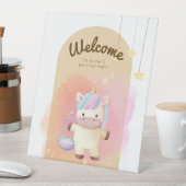 Panneau d'aquarelle Unicorne Rainbow Party (In SItu)