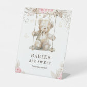 Panneau de Baby shower de dessert Floral rose (Recto)