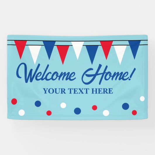Panneau de bannière Welcome Home avec drapeaux col (Horizontal)