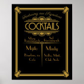 Panneau de bar à cocktails Art Déco pour soirée Ga (Devant)