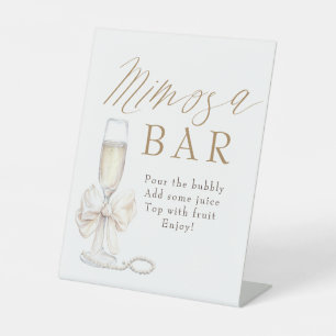 Panneau de bar à Mimosa vintage Perles et Prosecco