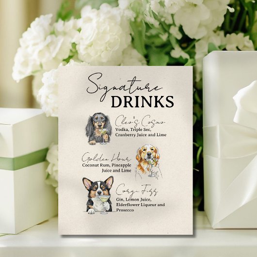 Panneau de bar de boissons de mariage à trois chie