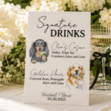 Panneau de bar de boissons signatures pour mariage