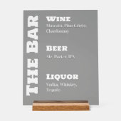 Panneau de bar de mariage - Affichage de boissons  (Recto)