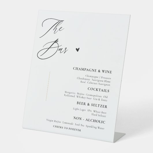Panneau de bar de mariage élégant (Recto)