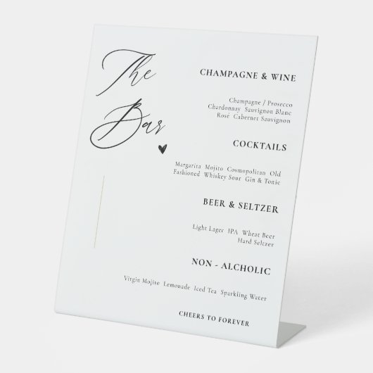 Panneau de bar de mariage élégant  (Recto)