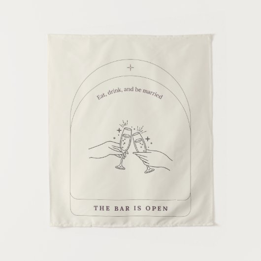 Panneau de bar de mariage en tapisserie (Devant)