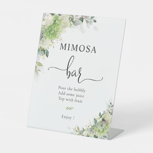 Panneau de bar Mimosa aux hydrangeas élégants (Recto)