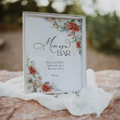 Panneau de bar Mimosa Cônes de pin Verdure Rouge H