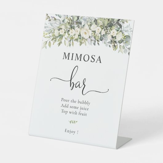 Panneau de bar Mimosa Floral Blanc (Recto)