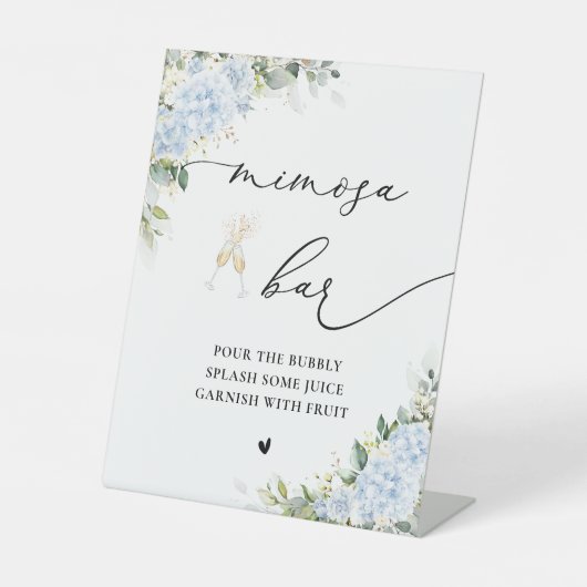 Panneau de bar Mimosa Floral Hydrangea Bleu (Recto)