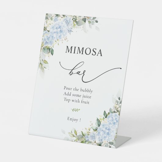 Panneau de bar Mimosa Floral Hydrangea Bleu (Recto)