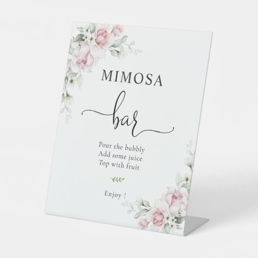 Panneau de bar Mimosa Floral Rose Clair (Recto)