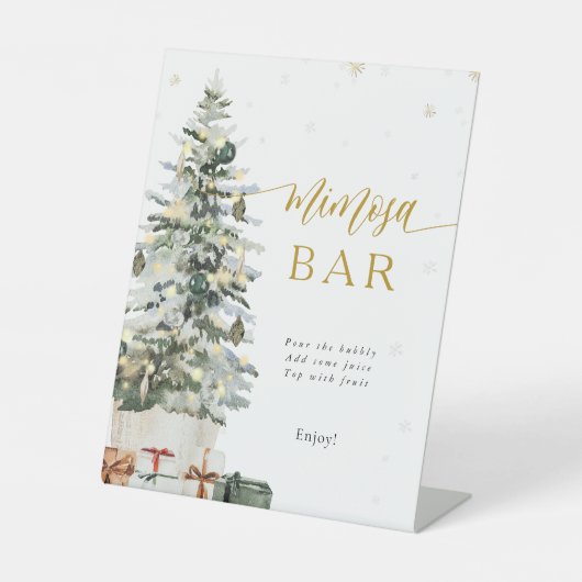 Panneau de bar Mimosa Sapin de Noël (Recto)