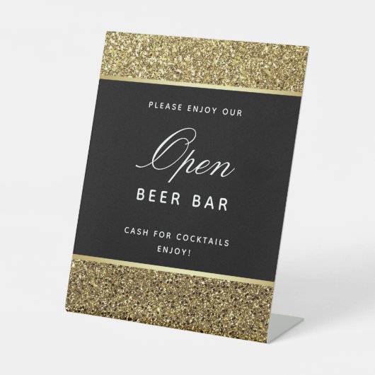 Panneau de bar ouvert pour mariage doré (Recto)
