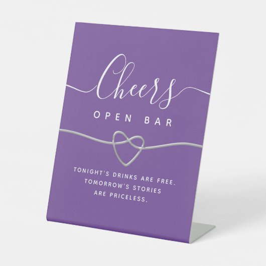 Panneau de bar ouvert pour mariage violet (Recto)